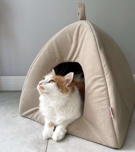 Legowisko norka Leo beż 60×60 cm dla małych psów i kotów