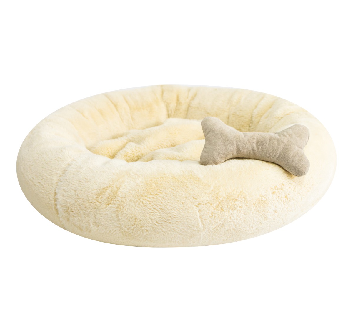 Legowisko antystresowe okrągłe Fluffy - beż