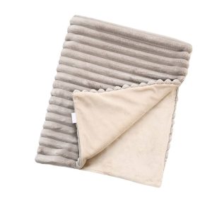 Cappuccino dwustronny kocyk Milo z pluszowego polaru dla psów i kotów