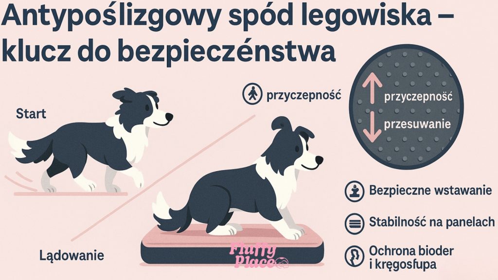 Antypoślizg pod spodem legowiska - dlaczego ma znaczenie dla bezpieczeństwa?