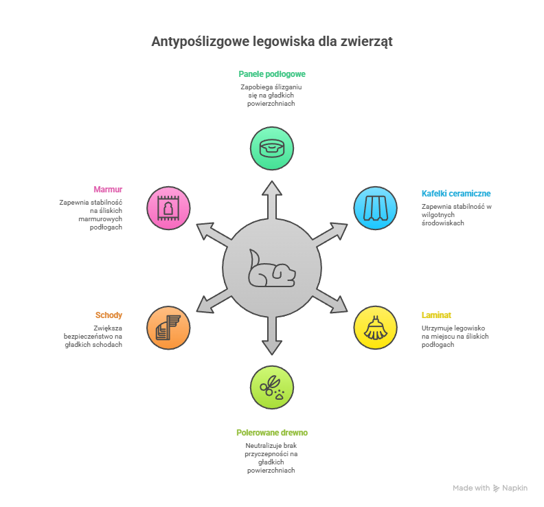 Antypoślizg pod spodem legowiska - dlaczego ma znaczenie dla bezpieczeństwa?