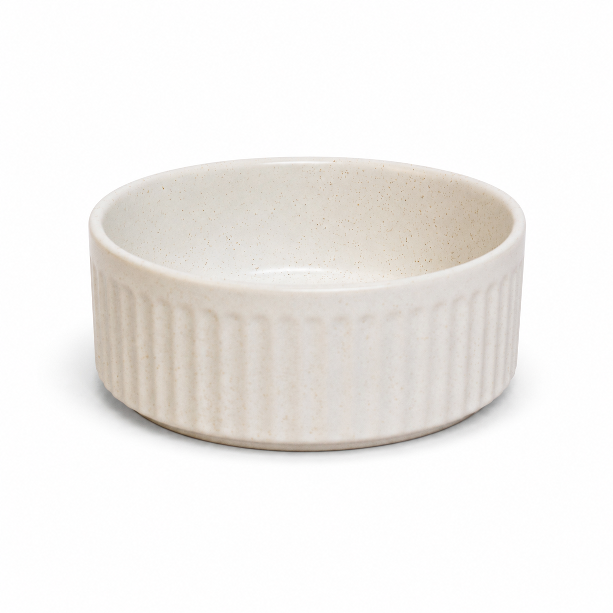 Ceramiczna miseczka ryflowana - biała