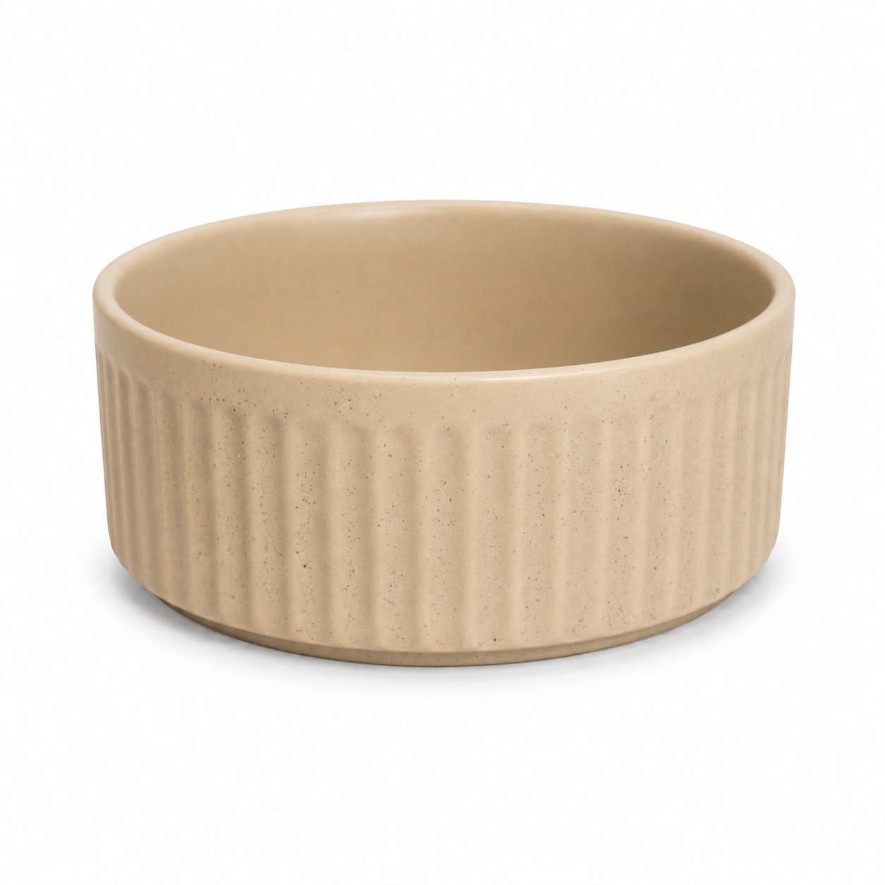 Ceramiczna miseczka ryflowana - beżowa